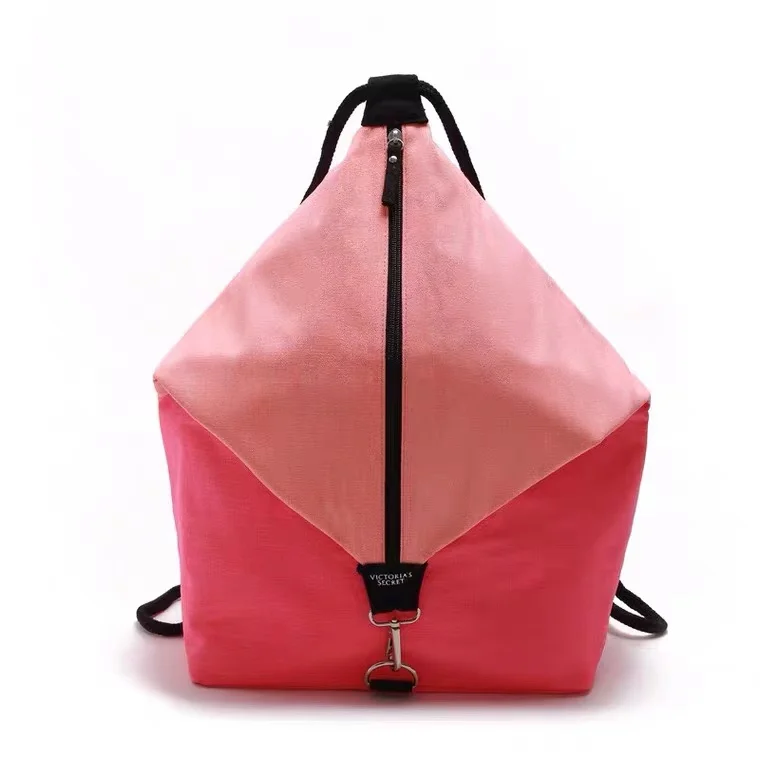 

Розовая сумка-слинг VS, Пляжная холщовая вместительная сумка-тоут кораллового и оранжевого цвета для йоги, фитнеса, рюкзак для упражнений