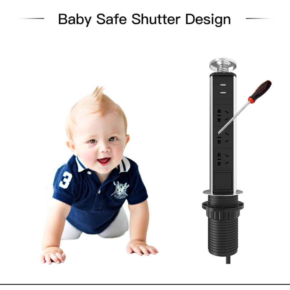 Выдвижная розетка/универсальная розетка/настольная розетка/алюминиевый