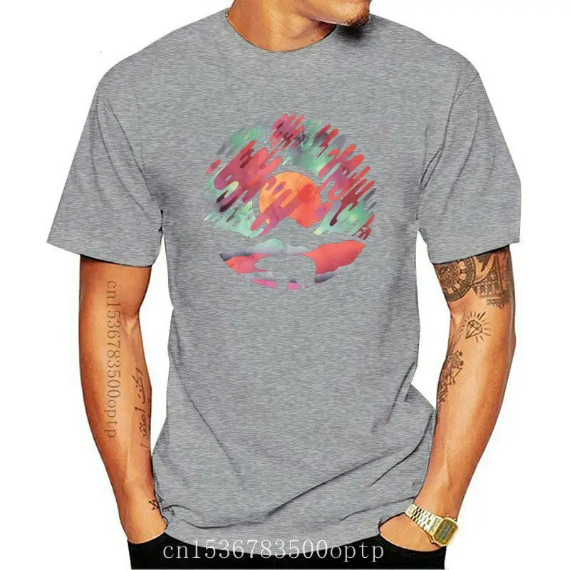 

New Men T-shirt Custom TShirt Northern Lights Bear Tops Shirt Latest O Neck Casual Short Sleeve Pure Cotton Streetwear Drop Ship