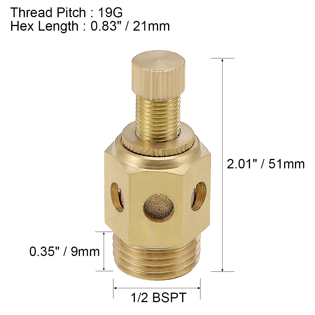 Uxcell Топ Регулируемый Пневматический воздушный глушитель на выхлопную трубу медь