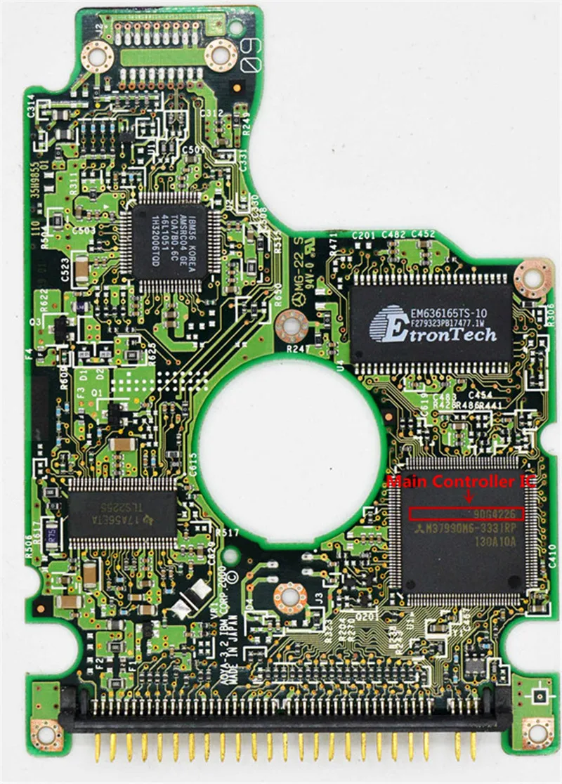 

Hitachi HDD PCB 320 35H9655 01 / IC: 90G4226 / 07N7585 / IC25N030ATDA04-0,IC25N020ATCS04-0