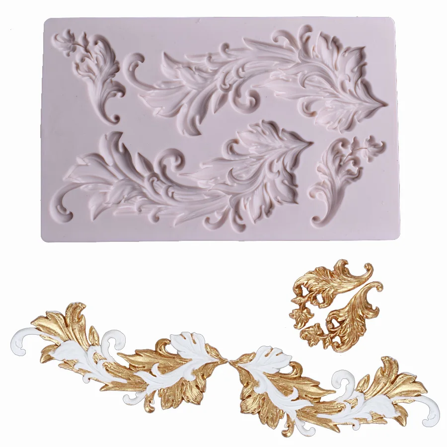 Рельефная силиконовая форма для помадки в европейском стиле барокко инструменты