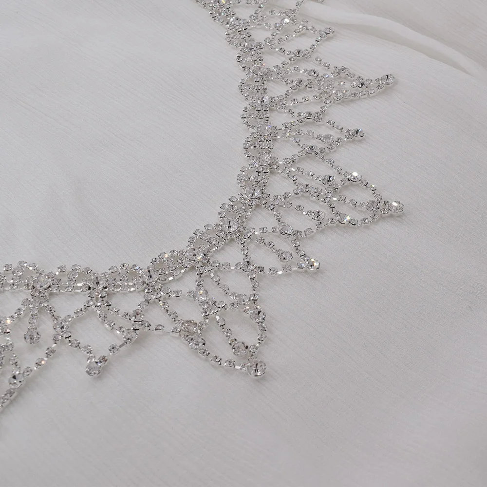 1 ярд хрустальные стразы стеклянная бахрома обрезка Пришивные нашивки сделай сам