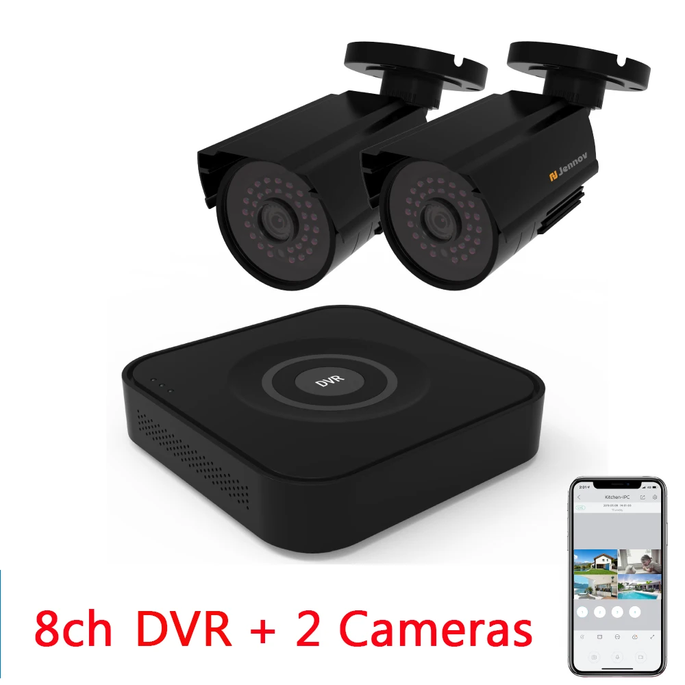 2 Pcs Cameras Jennov 2/4CH 1080P AHD DVR комплект H.265 CCTV системы NVR наружная камера видео набор для наблюдения IR ночного видения внутренняя безопасность жилища видеорегистратор - Цвет: 2 Pcs Cameras