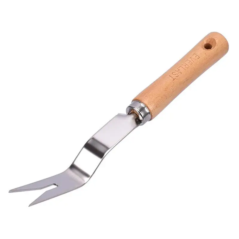 1 шт. ручная вилка для сорняков из нержавеющей стали садовая деревянная ручка