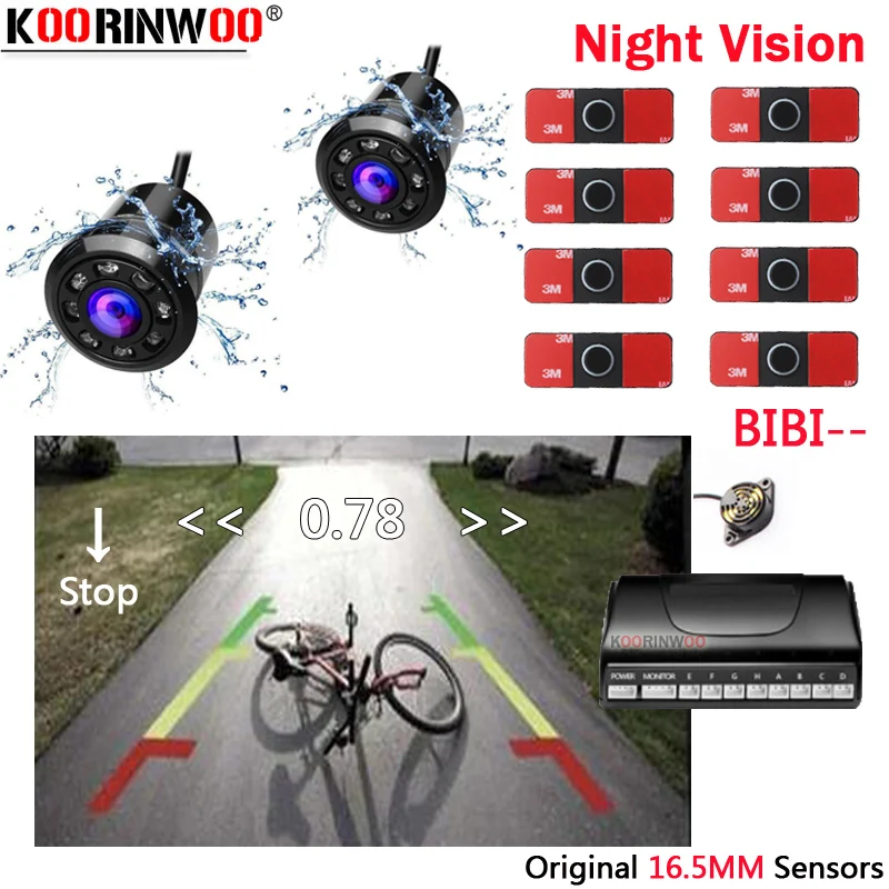 

Koorinwoo Original 16.5MM Flat Sensors Electromagnetic parking sensor Video Image Front and back Camera Rear blind spot sensor