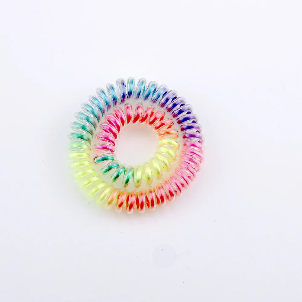 

5pcs women 5CM big telephone ring hair bands girl's rubber band lady's Gradient color hair accessories candy color gum