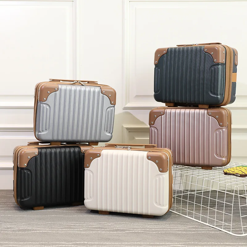 

Hand-held 14-inch suitcase cosmetics take lever box travel makeup bag handbag ABS anti-scratch make up bag cosmetic organizer