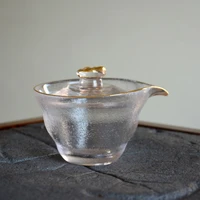 glass lid bowl glass tea set handmade frosted fair cup