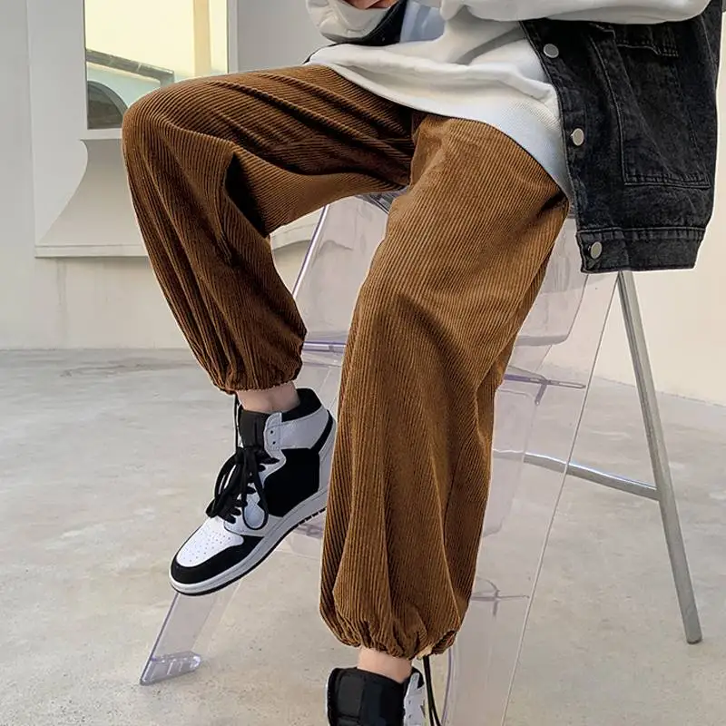 

Брюки ZANZEA женские вельветовые в стиле ретро, повседневные однотонные свободные штаны, брюки оверсайз с эластичным поясом, осень 2022
