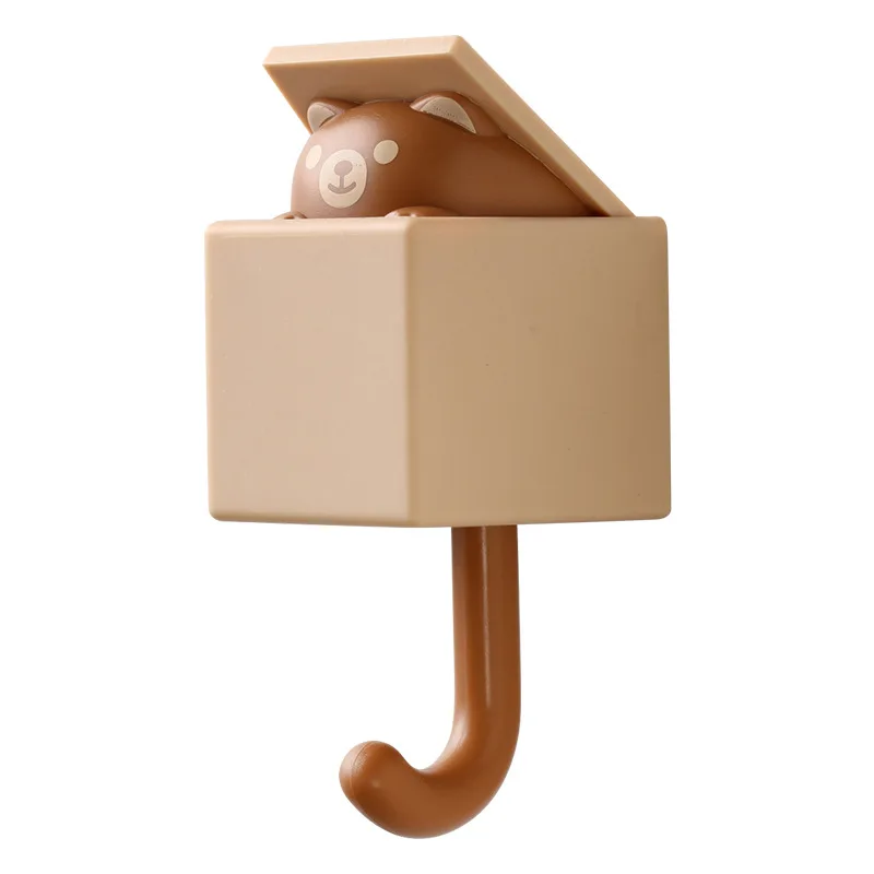 

Creative Home Decoration Key Hook Bathroom Kitchen Storage Room Cartoon Animal Cat and Mouse Decoration Hook Seamless Free Punch