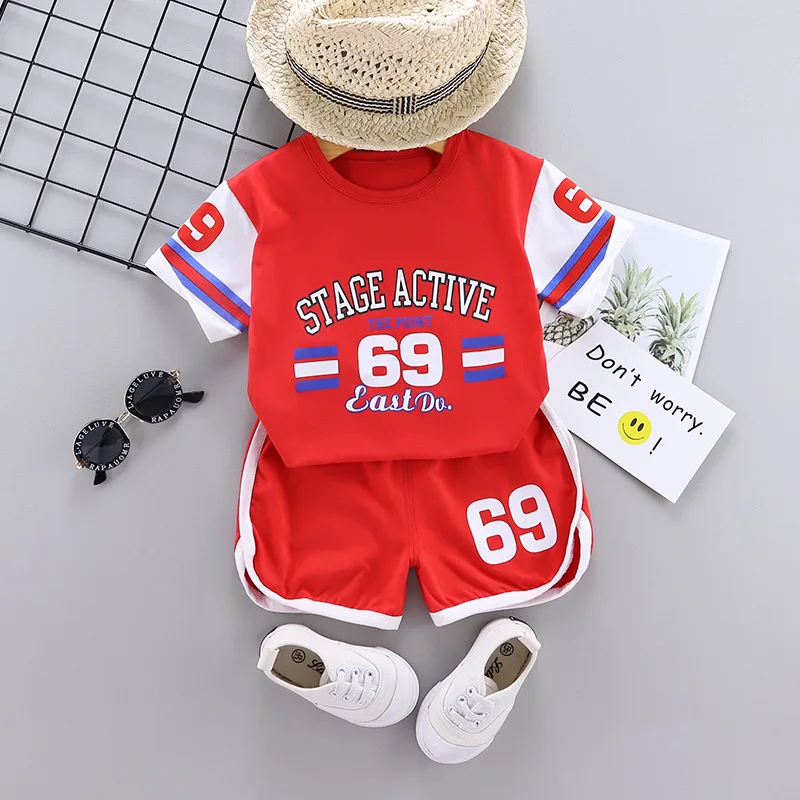 2020 Summer New Fashion Sports Suit Team Clothes + Pants Boy/Girl Baby 0-5Y Children's Clothing Set High Quality Wholesale | Детская