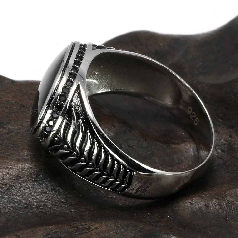 Кольцо из серебра 925 пробы с камнем для мужчин и женщин|Кольца| |