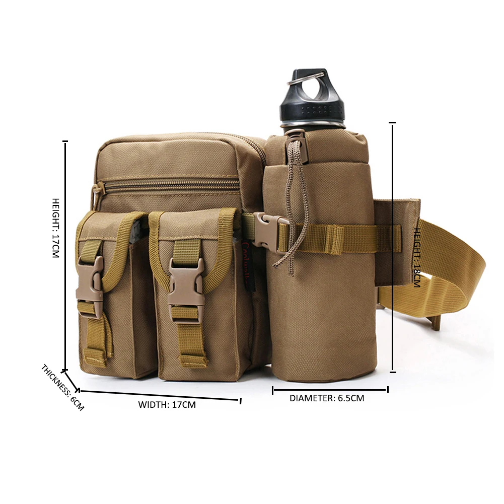 

Camouflage Waist Bag Men Outdoor Sports Camping Water Bottle Fanny Packs