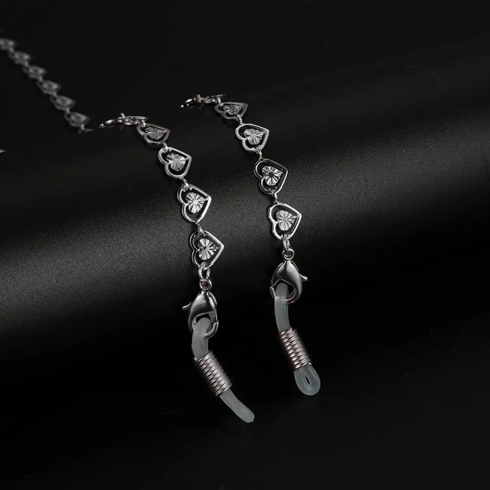 Женская позолоченная цепочка для солнцезащитных очков в форме сердца|Аксессуары