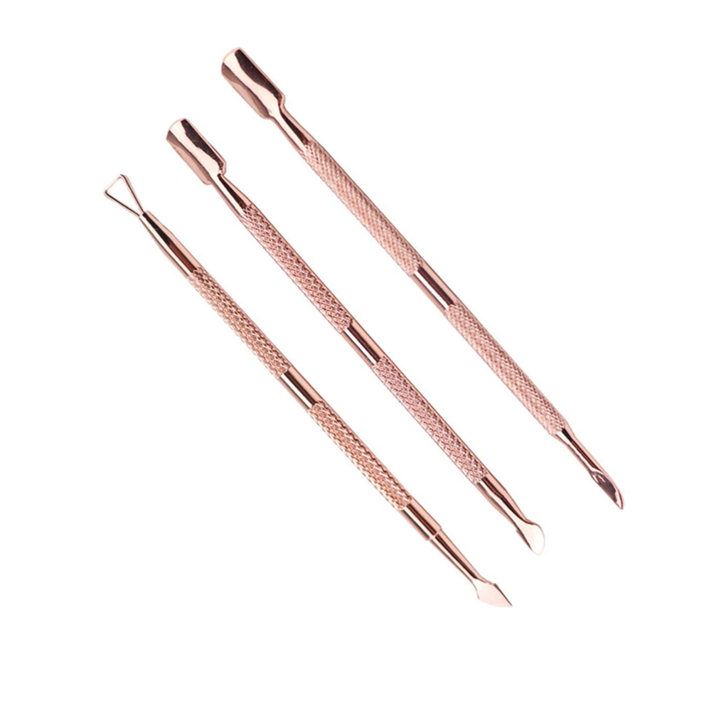 Золотая нержавеющая сталь кутикулы для ногтей толкатель средство снятия УФ гель