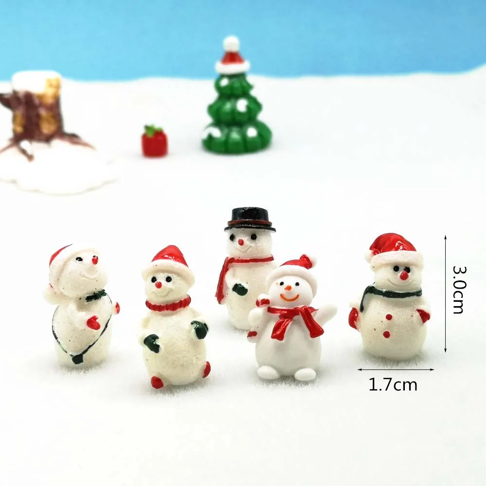 Set E 5 шт. Санта Клаус Снеговик Рождественская фигурка модель бонсай сад Сказочный Декор стекло DIY Аксессуары Украшение дома миниатюрное ремесло - Цвет: Set E