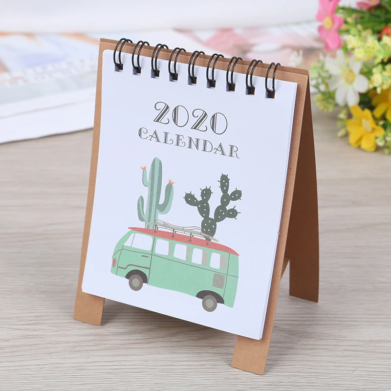 2020 мини настольная бумага календарь Лес Животные стиль ежедневный планировщик