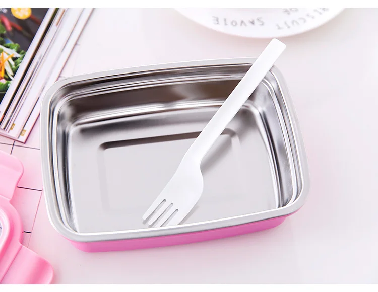 С ложкой вилка мультфильм KT Мелодия Русалка динозавр Микки Минни SUS304 Bento коробка