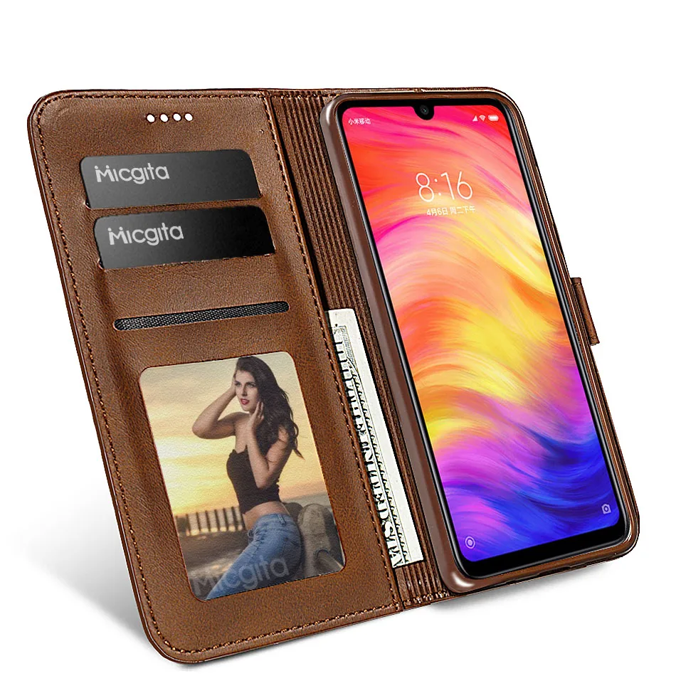 Micgita бизнес кожаный чехол для Xiaomi Redmi Note 7 Note 8 Pro держатель для фото флип-бумажник чехол для Xiaomi Redmi 7A