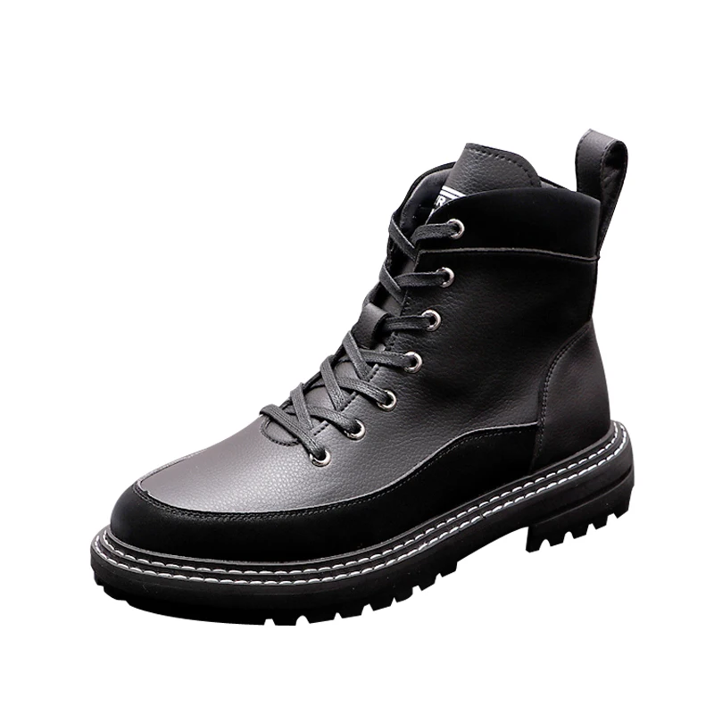 

Men's Boots Italy Handmade Men Ankle Boots Outdoor Waterproof Male Work Shoes Autumn Lace-UP Motorcycle Boots Moto Shoes