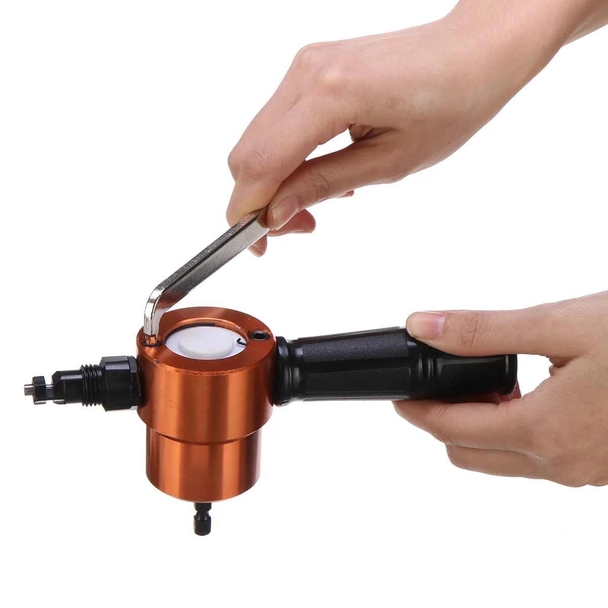 Высекатель для дрели с двумя головками резки тонкого металлического листа