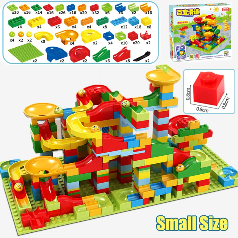 Конструктор Marble Race Run совместимый с маленькими блоками воронка горка блоки