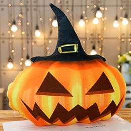 Hat pumpkin Хэллоуин Тыква Мягкая Игрушка злой шляпа для конфет вишня торт луна глаз треугольник глаза Тыква плюшевая подушка дети праздник реквизит подарок - Цвет: Hat pumpkin
