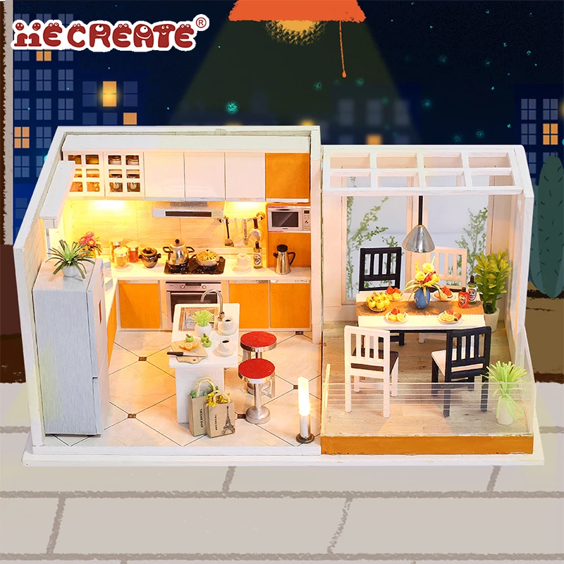 Кукольный домик Diy 3D Каса де Boneca Миниатюрный Кукольный дом модель строительные наборы деревянная мебель игрушки подарки на день рождения Счастливые времена