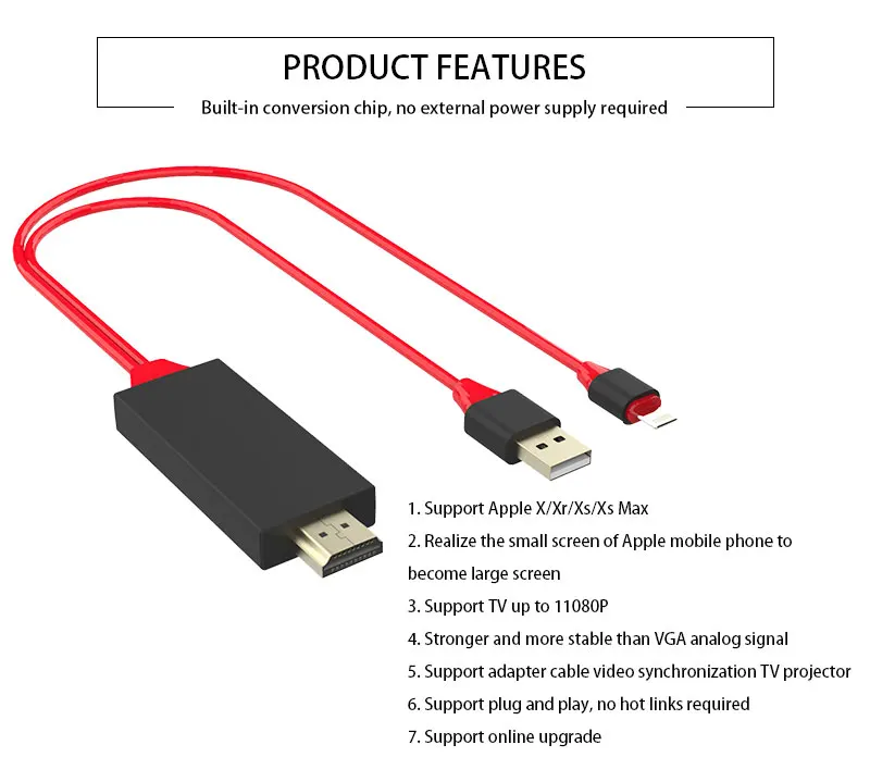 HDMI кабель HD 1080P HDMI конвертер адаптер usb-кабель кабель для iPhone iPad для MHL Android телефон