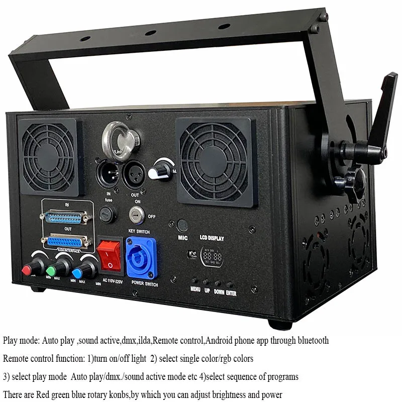 Мульти Цвет DMX512 2 Вт Rgb лазерный интерференционный эффект светильник Звук