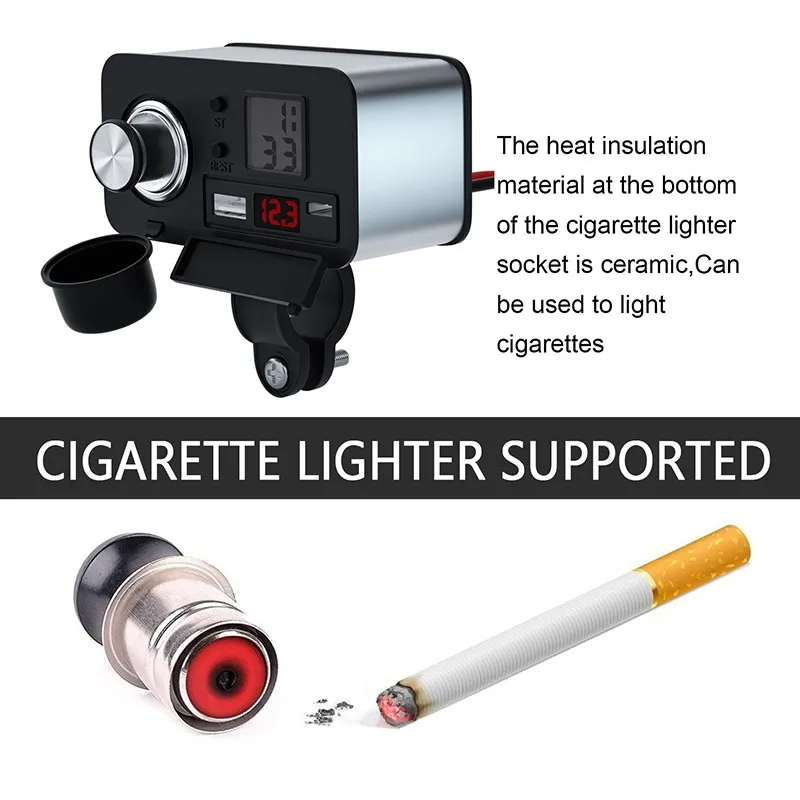 usb motorcycle charger quick charging qc 3 0 digital voltmeter adapter moto accessories motorbike equipment for mobile phone free global shipping