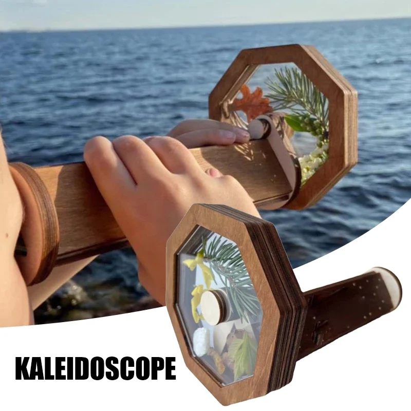 Creative Wooden DIY Kaleidoscope Kit for Kids Toddler Toys Personalized Gifts Children Outdoor Toy Parent-child Interactive Game