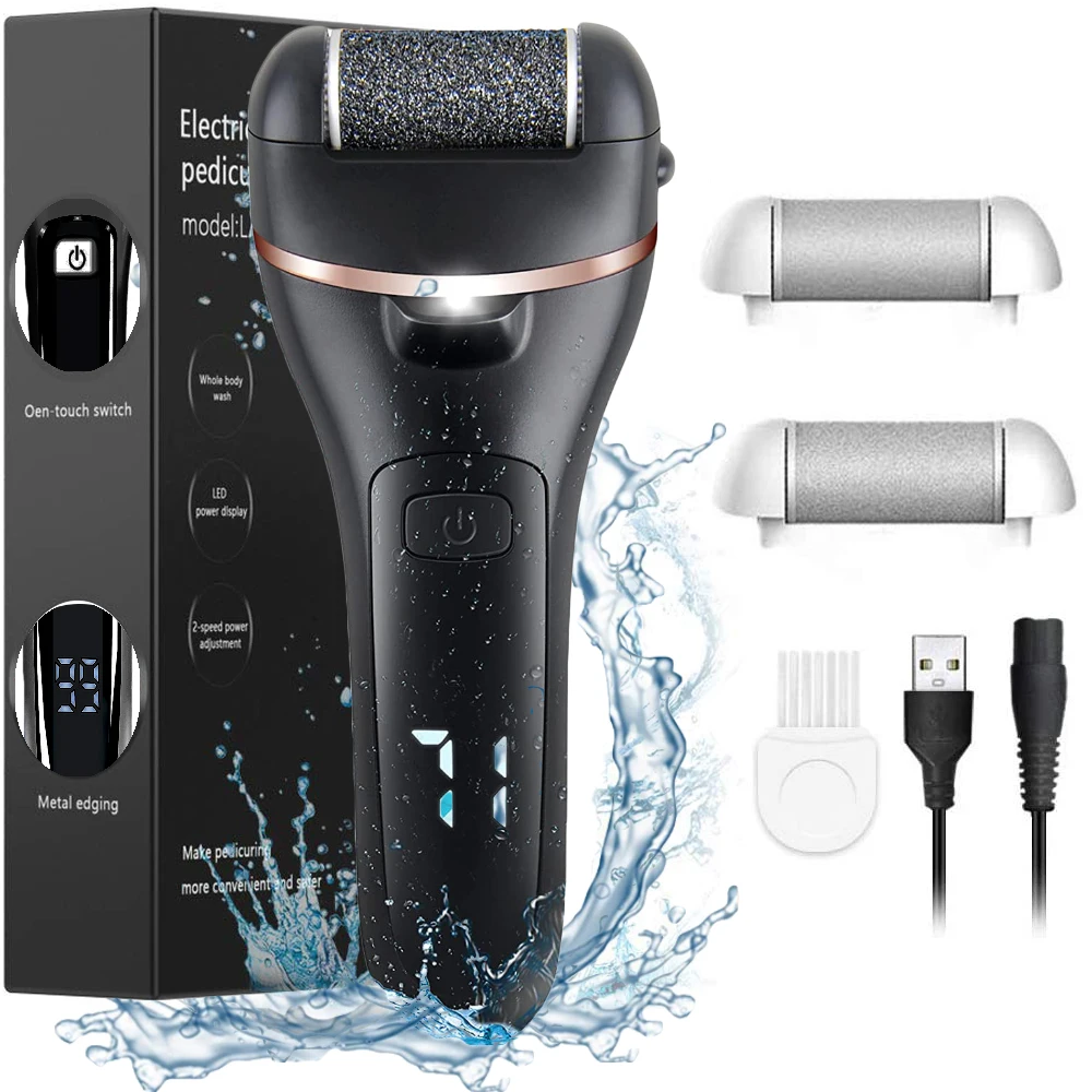 

Rechargeable Electric Foot File Callus Remover Machine Pedicure Device Foot Care Tools Feet For Heels Remove Dead Skin LED