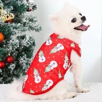 christmas print dog vest shirt pet tshirt sweatshirt santa claus dog clothes red blue pullover hoodies tank top puppy outfit xxl