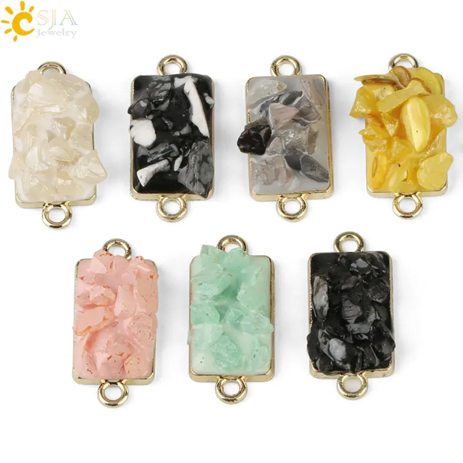 Эмалированный прямоугольный разъем CSJA 19x14 мм с каплями масла и кристаллом