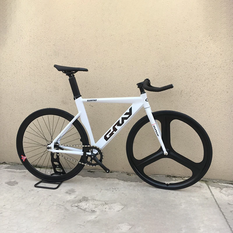 Grey track Bike with Aluminum alloy frame 48cm 52cm Fork Magnesium Alloy wheel single speed Fixie 700C Fixed Gear | Спорт и