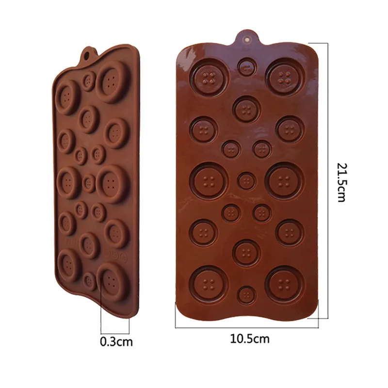 1 Pc Button 12 полости, антипригарные силиконовые формы для шоколада, 3d квадратные формы для выпечки, формы для выпечки, инструмент для выпечки, форма для торта, декоративные формы для вафельных форм - Цвет: 1 Pc Button