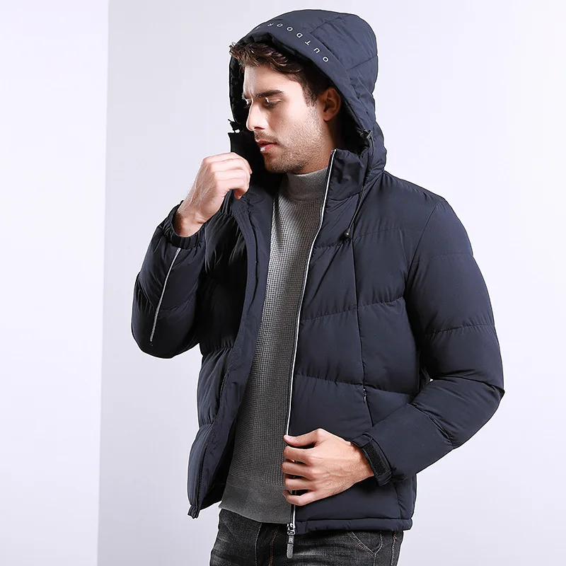 

Winter Men Parkas Casual Thick Warm Hooded Cotton Coats England Style Solid Red/Black/Gray Zipper Jacket Male Plus Size 4XL