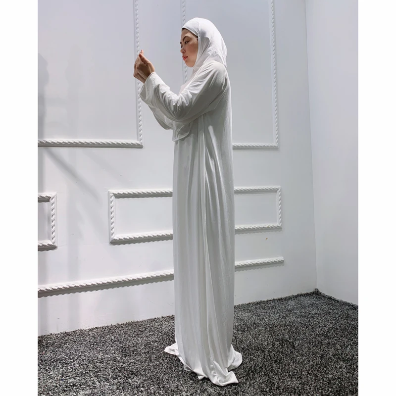 

2Piece Set of Abaya Muslim One-Size Women's Robe Fashion Hedging Hooded Round Neck Mid-Waist Silky Fashionable Commuter Clothing