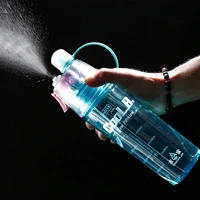 creative spray water bottle drinking bottle portable atomizing bottles outdoor sports gym drinkware bottles shaker 400ml 600ml