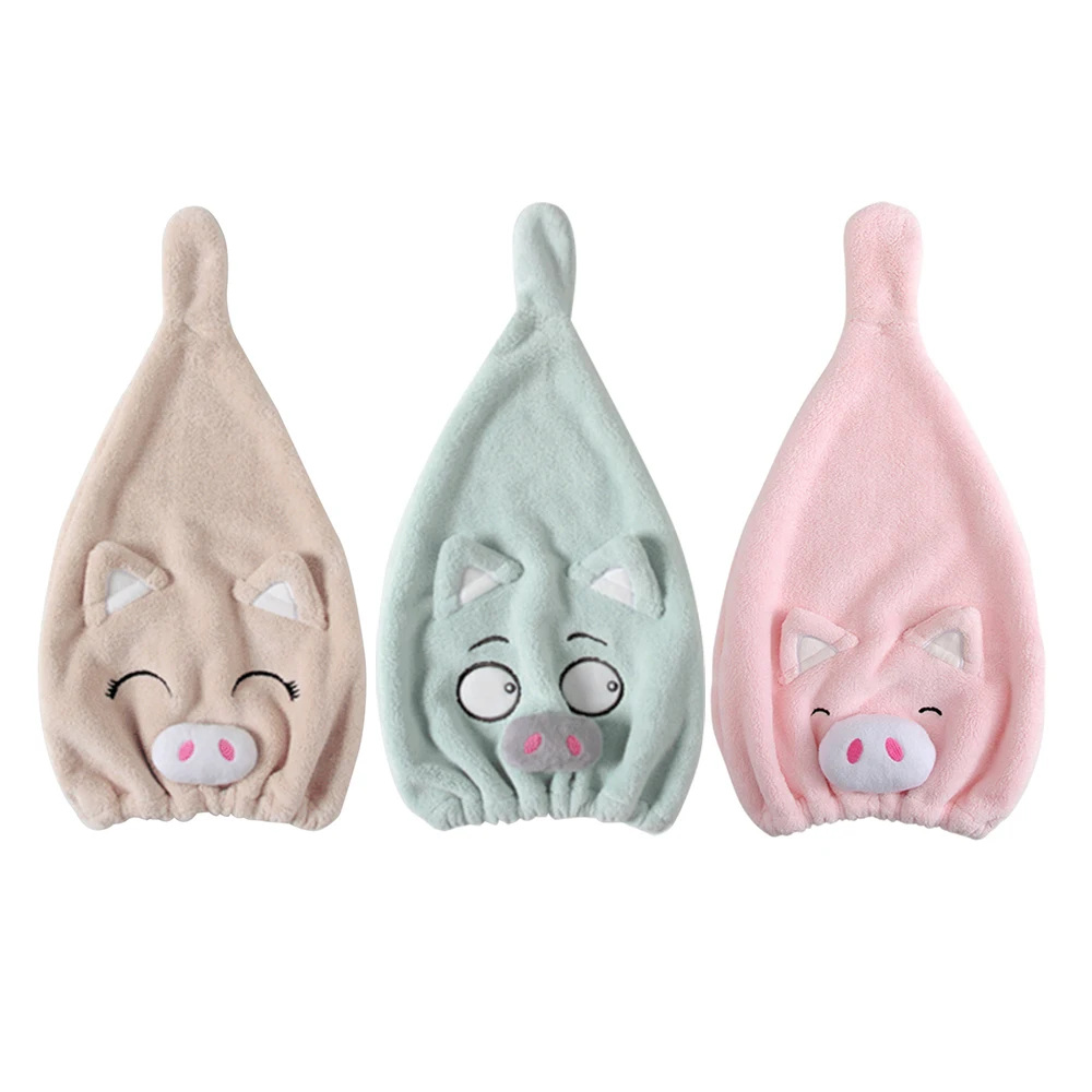 Милый мультяшный флуоресцентный тюрбан для волос из микрофибры женское