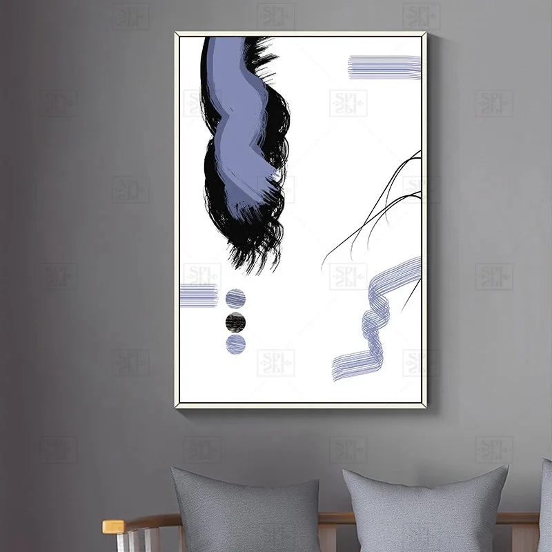 

Abstract Purple and Black Geometric Pattern Canvas Painting Modern Wall Art Poster and Print Picture Nordic Style Living Room De