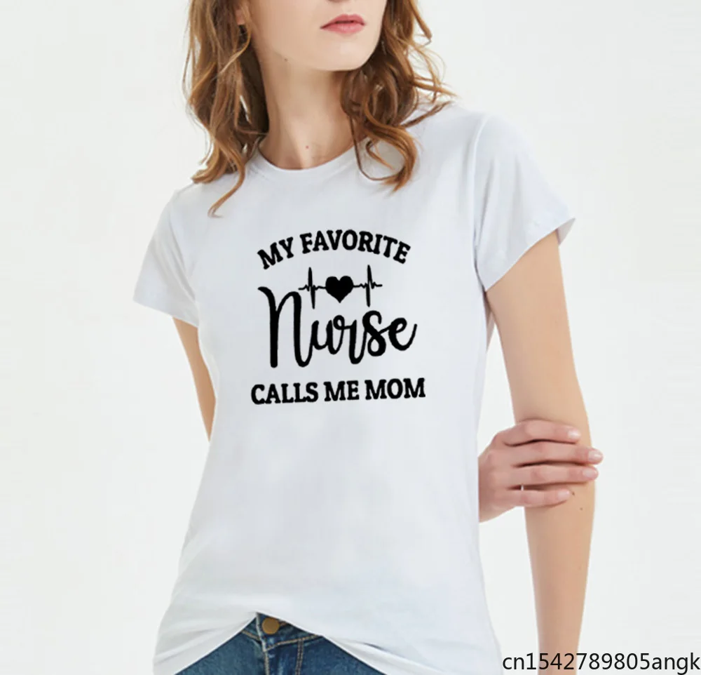 

Моя любимая медсестра звонки смешная женская футболка Свободная Женская с круглым вырезом и коротким рукавом черный