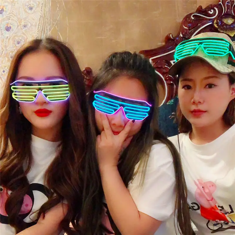 Светящиеся светодиодные очки для Хэллоуина светящиеся неоновые мигающий