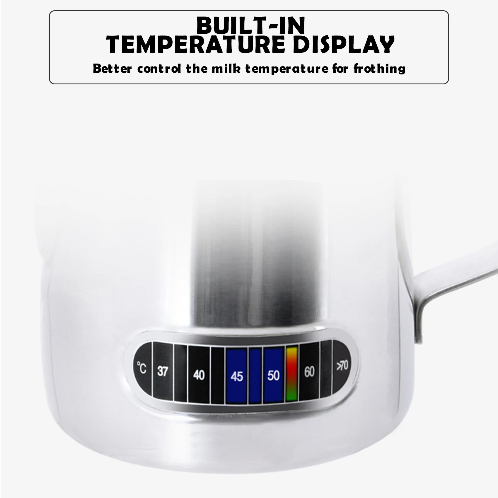 Кувшин для вспенивания молока из нержавеющей стали с термометром 350/600 мл | Дом и