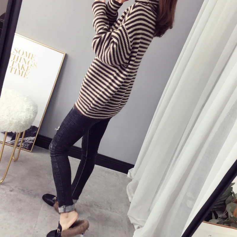 

2020 Stacked Collar Winter Sweater for Women Bottoming Shirt Striped Pullover Sweater Long Sleeve Clothes Plus Size Korean Tops