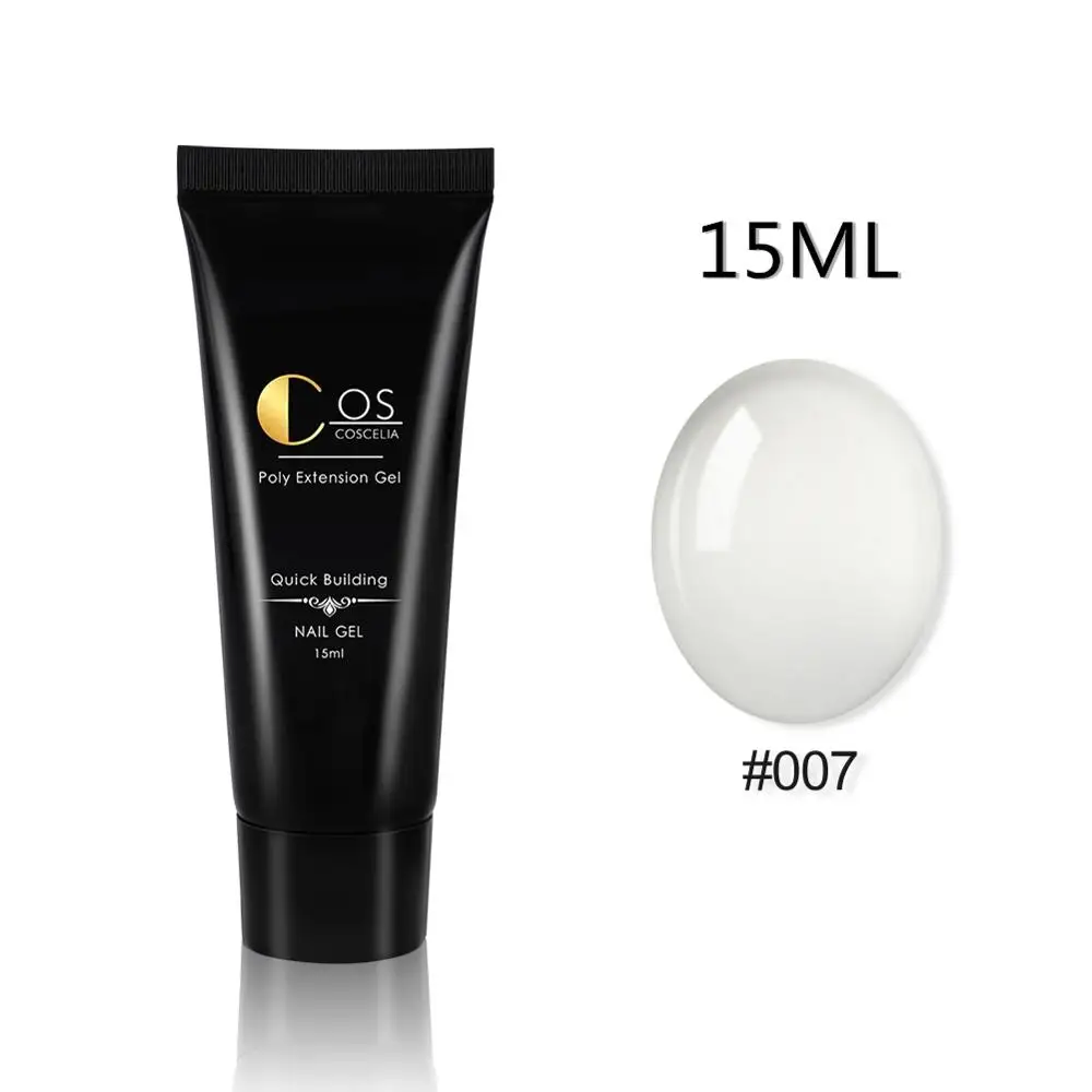 15ML 007 COSCELIA 30/15 мл полигель для ногтей акриловый строительный гель для наращивания ногтей строительный гель УФ лак для ногтей для маникюра дизайн ногтей - Цвет: 15ML 007