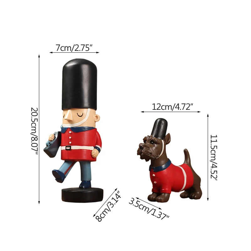 

Nordic Soldier And Dog Miniature Model Figurines Crafts Home Decoration Accessories Resin Ornament Sculpture Desk Decor