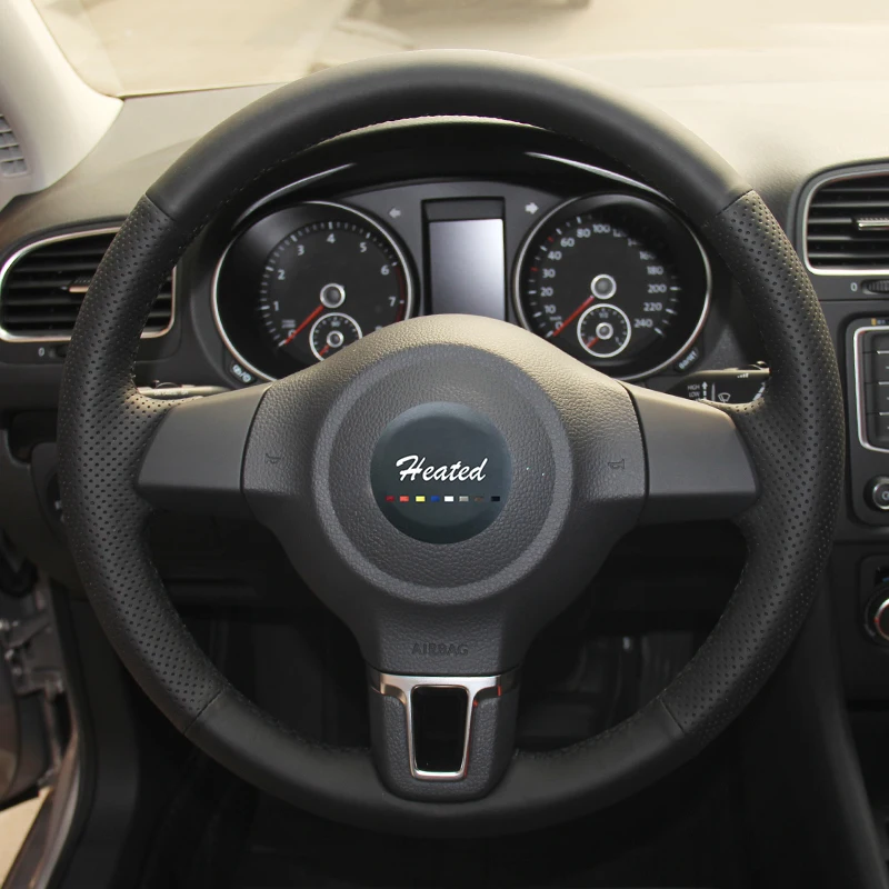 Чехол на руль из микрофибры для Golf 6 Mk6 VW Polo MK5 2010 2013 с оригинальной кожаной